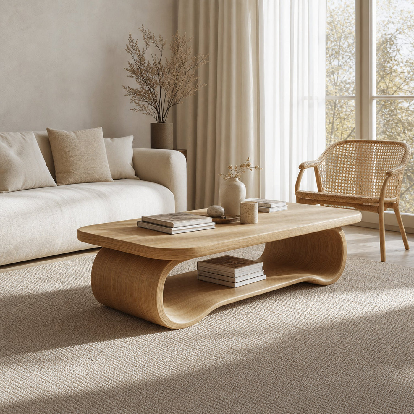 Scandinavian Curved Coffee Table Living Room Or Lounge Room