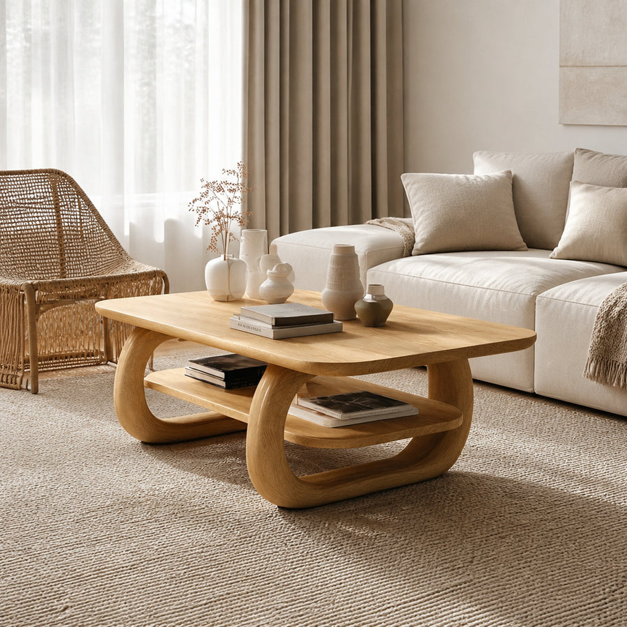 Scandinavian Curved Coffee Table Living Room Sitting Room