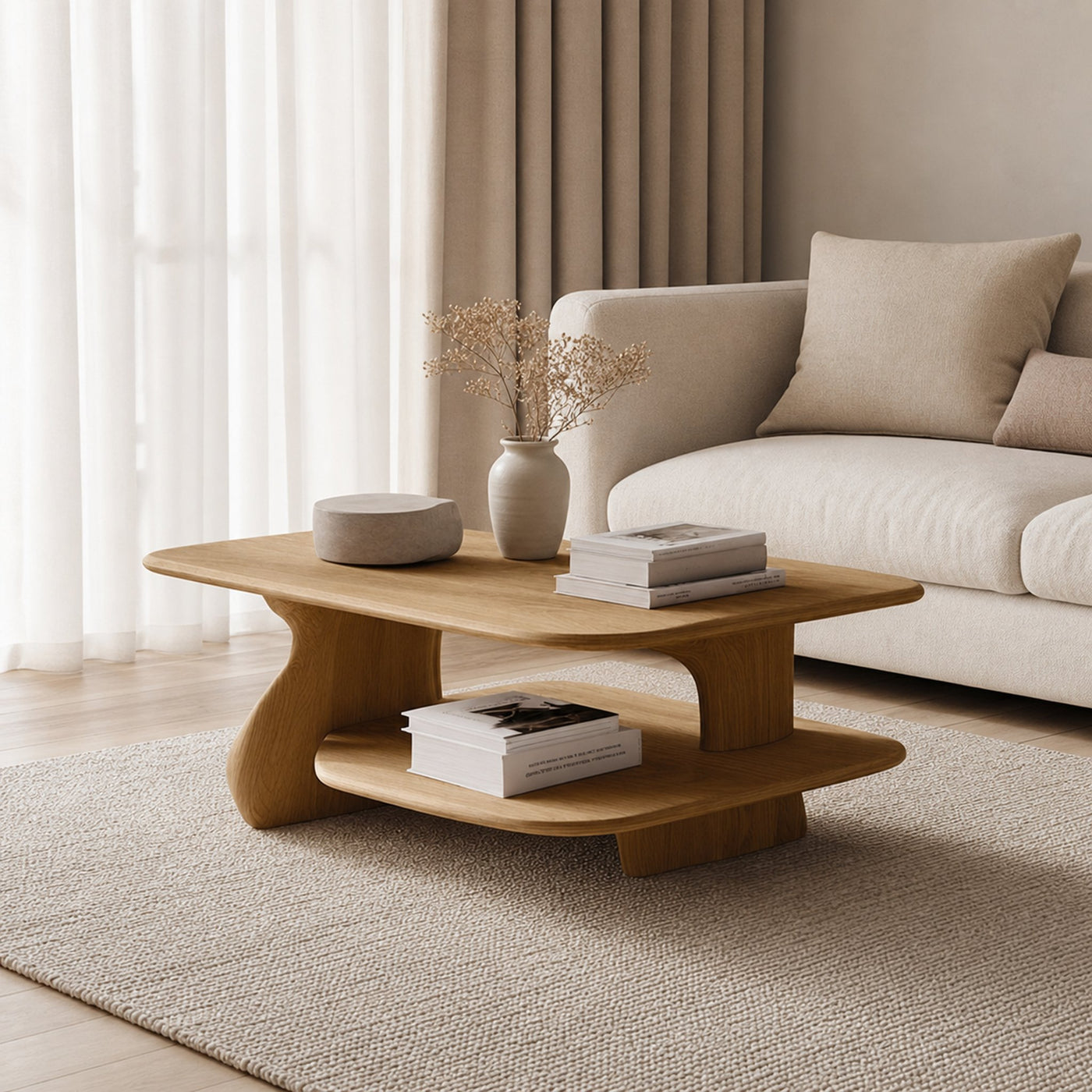 Scandinavian Curved Coffee Table Living Room Studio Room