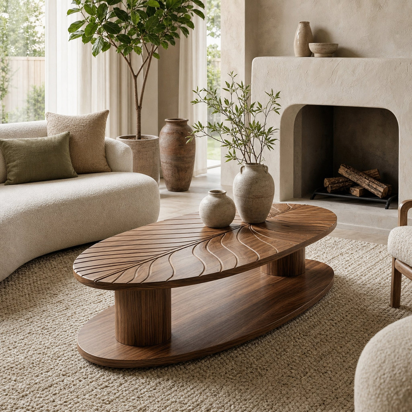 Scandinavian Minimalist Solid Wood Coffee Table For Living Room