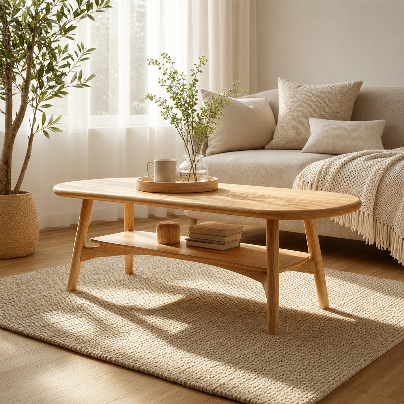 Scandinavian Soft Edge Coffee Table Living Room