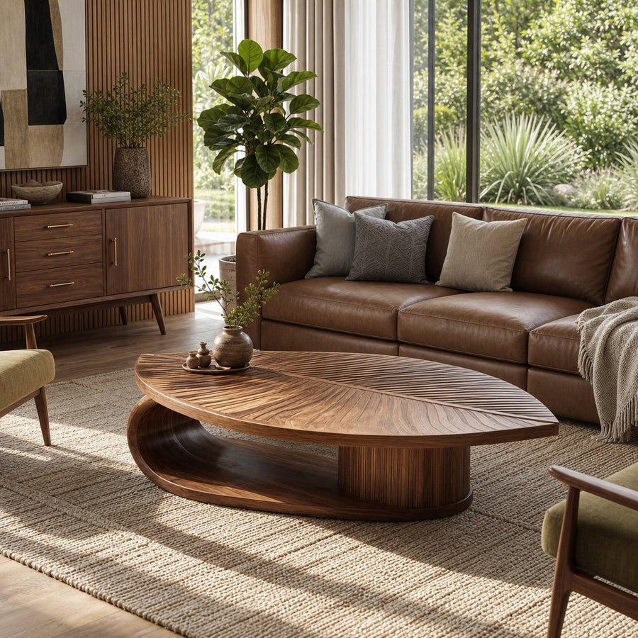 Scandinavian Solid Wood Coffee Table For Living Room