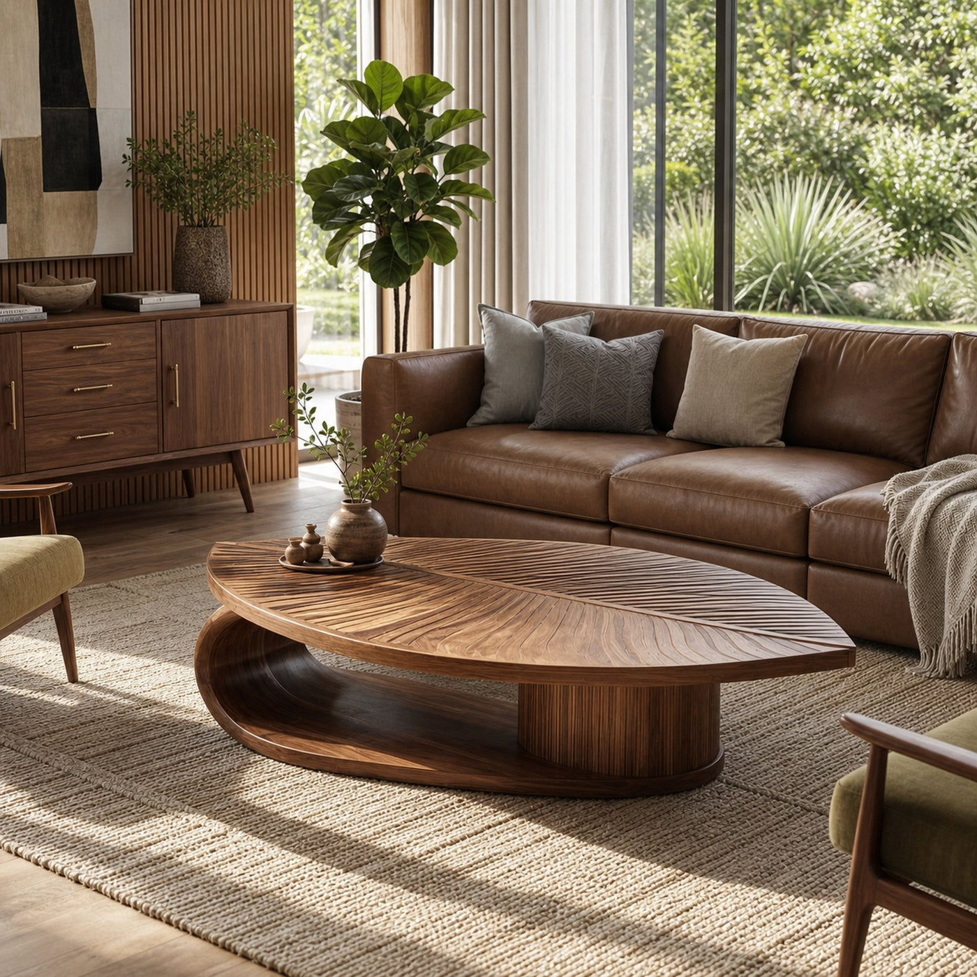 Scandinavian Solid Wood Coffee Table For Living Room