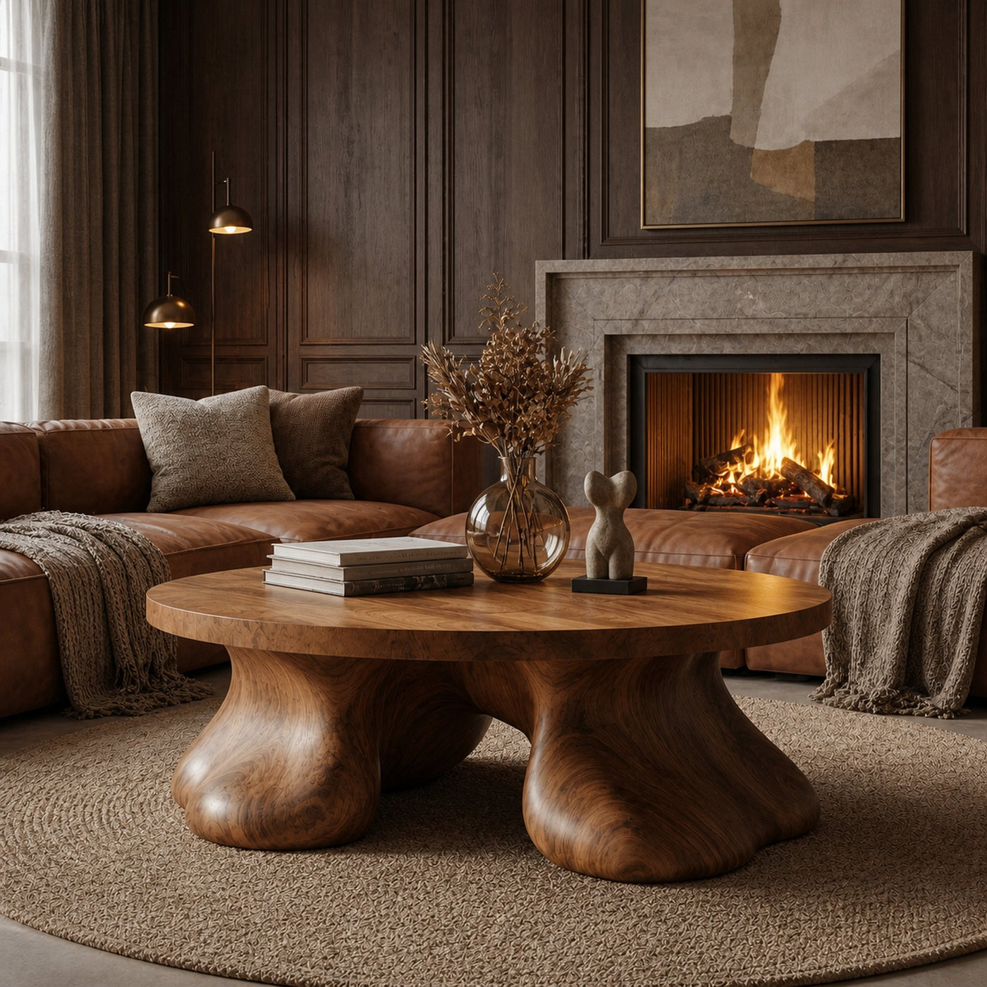 Sculptural Coffee Table With Organic Freeform Top For Living Room - product view 7