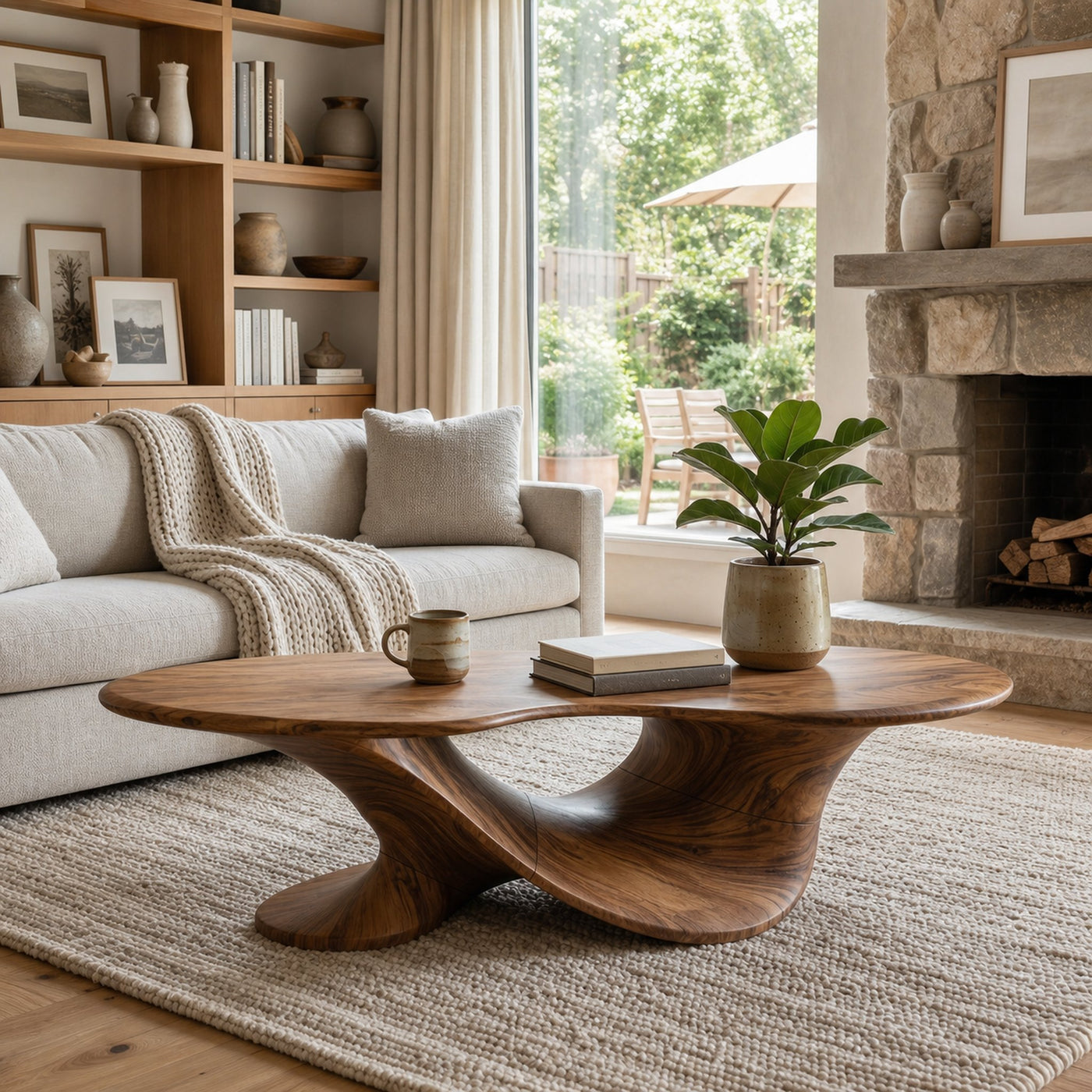 Sculptural Oval Coffee Table For Living Room And Lounge
