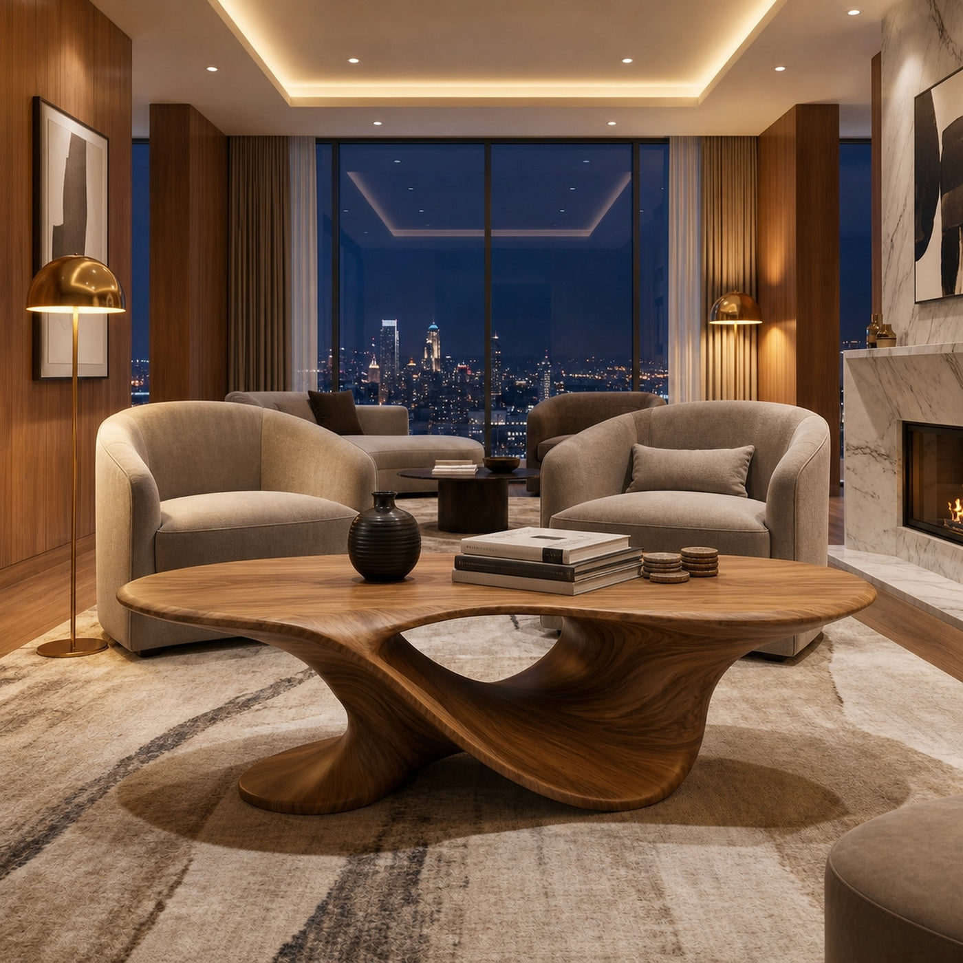 Sculptural Oval Coffee Table For Living Room And Lounge - product view 7