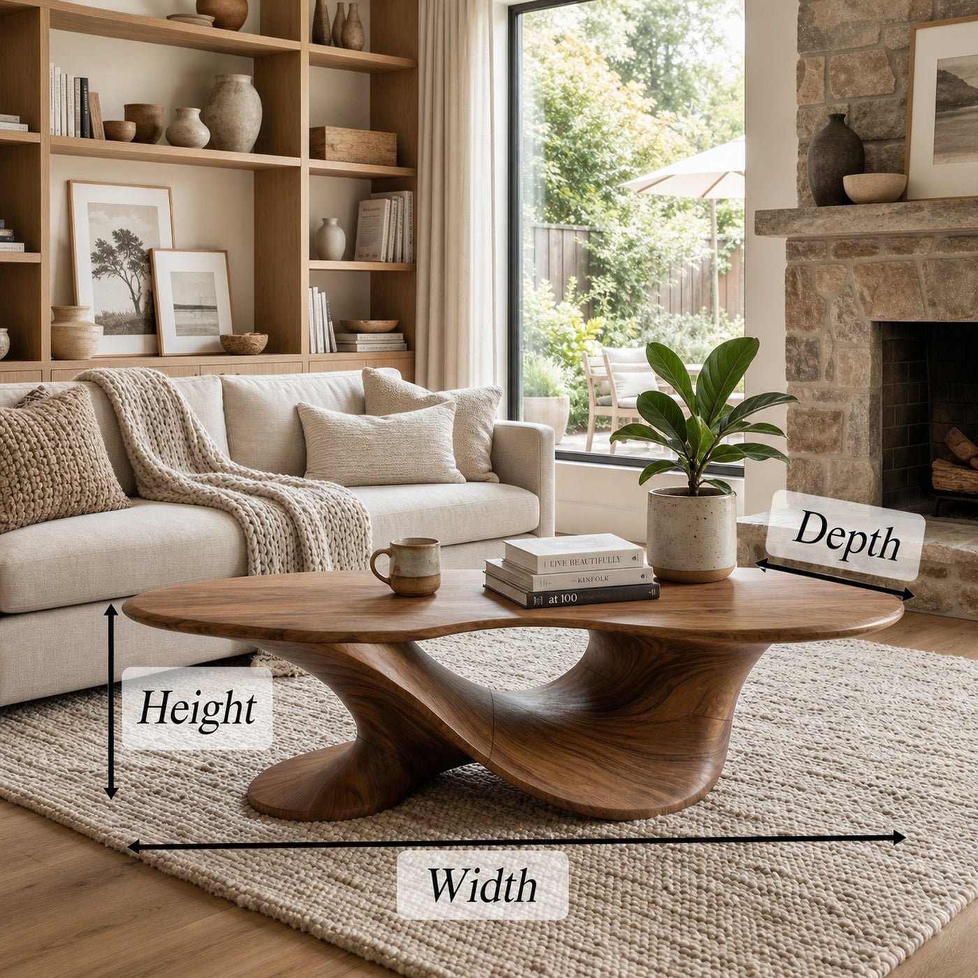 Sculptural Oval Coffee Table For Living Room And Lounge - product view 8
