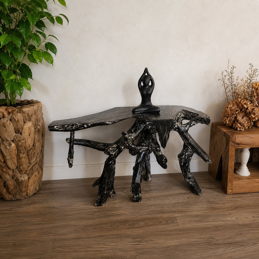 Teak Root Black Coffee Table