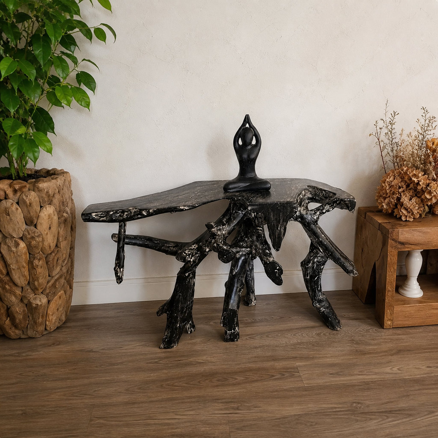 Teak Root Black Coffee Table