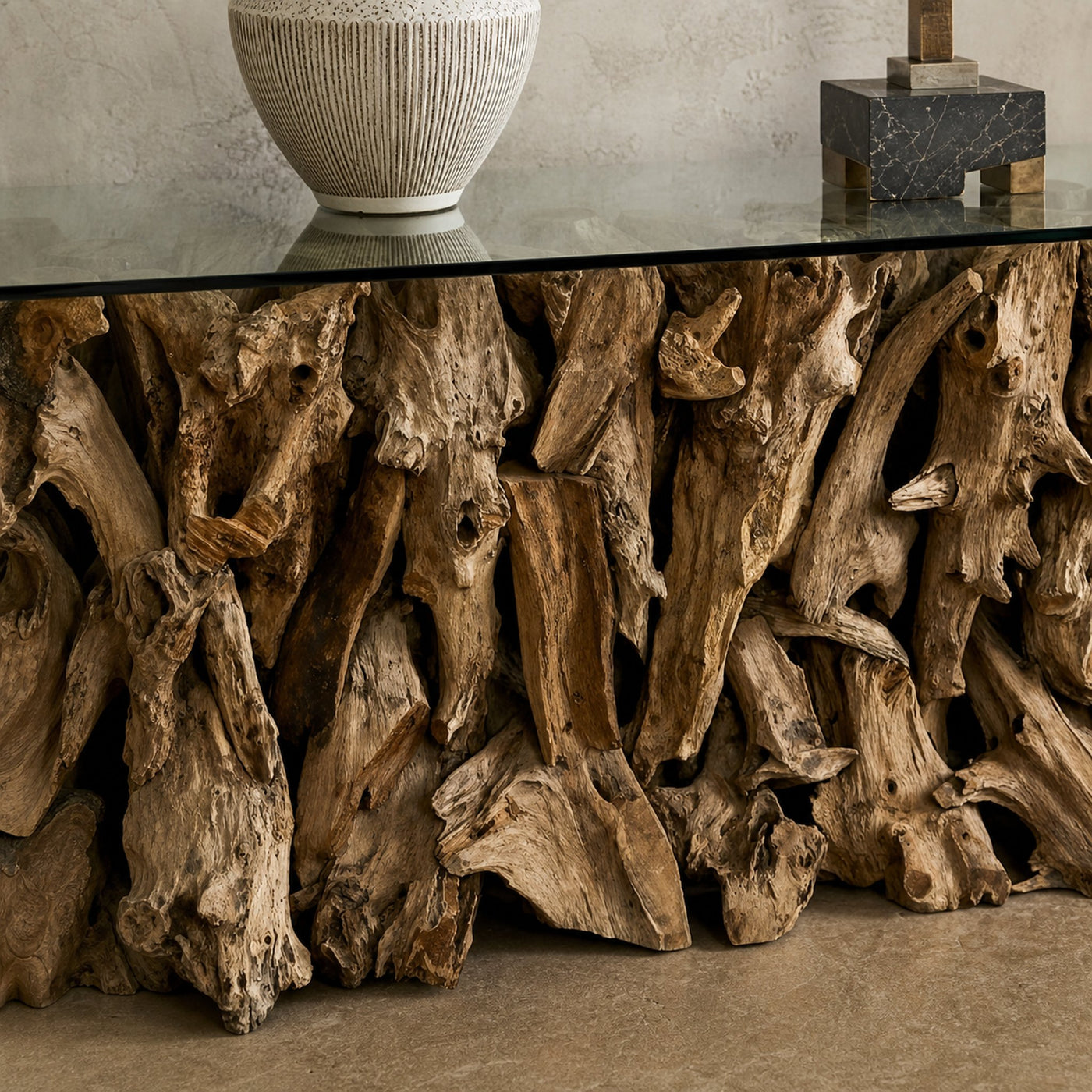 Teak Wood Root Coffee Table - product view 3