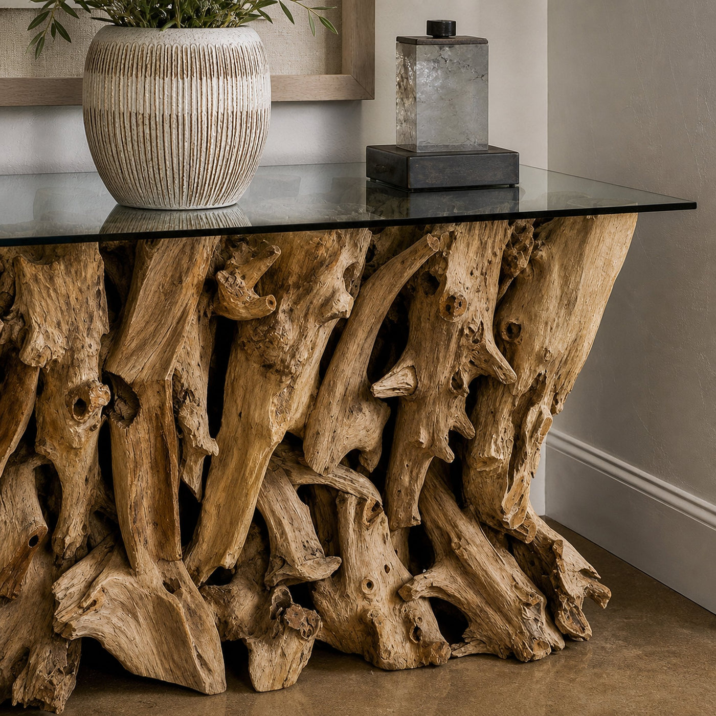 Teak Wood Root Coffee Table - product view 5