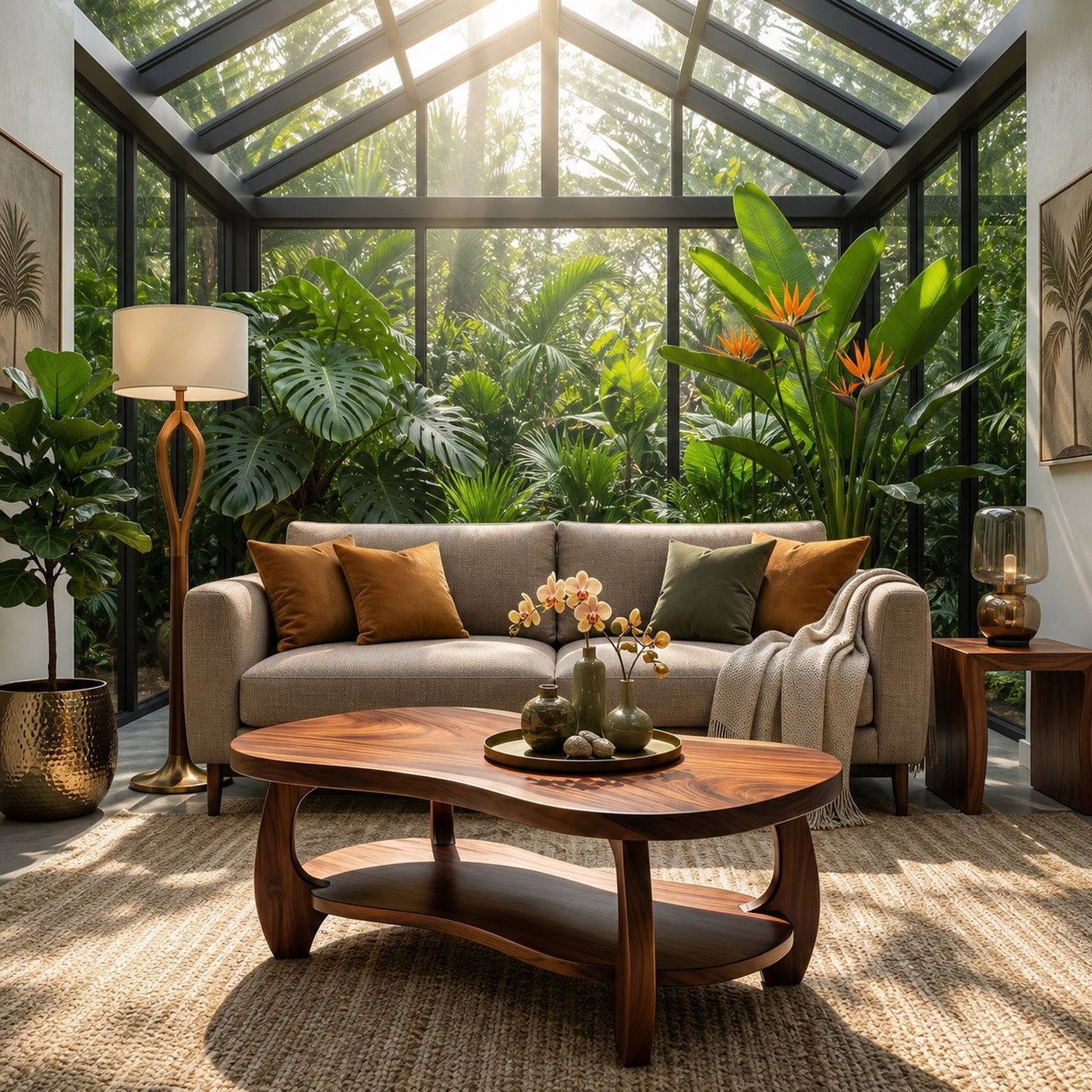 Tropical Oval Coffee Table For Living Room - product view 6