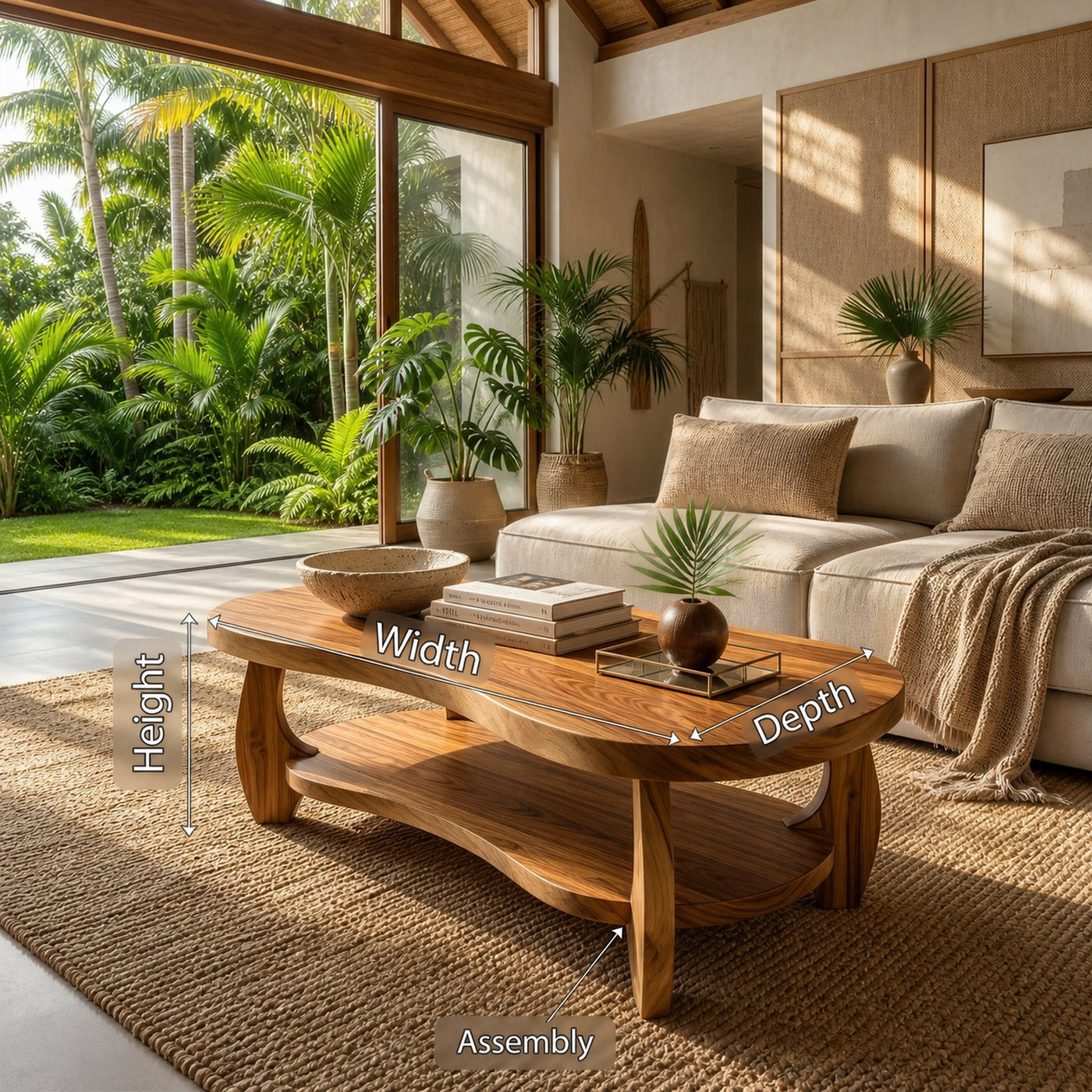 Tropical Oval Coffee Table For Living Room - product view 8