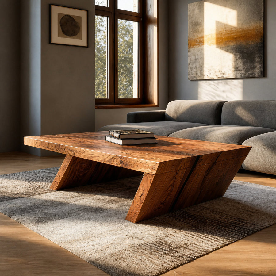 Unique Center Table With Rustic Charm For Living Room