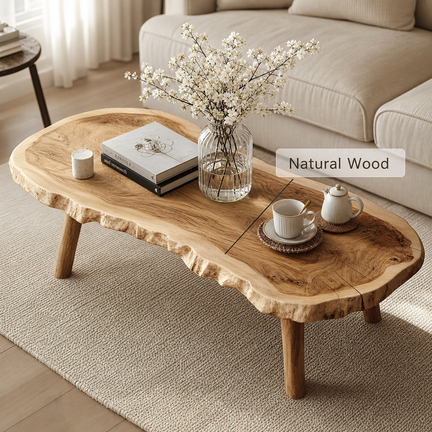 Vintage Inspired Natural Wood Coffee Table For Relaxing Living Room - product view 6
