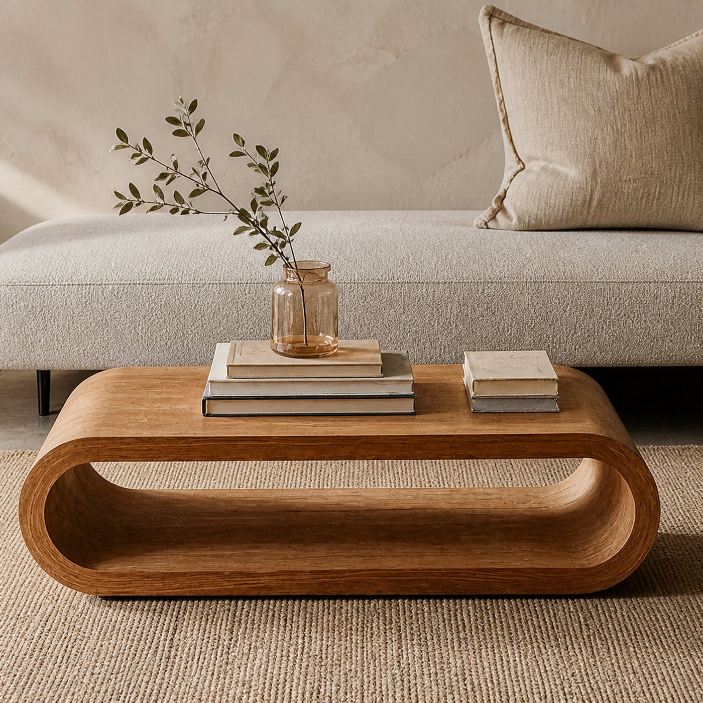 Vintage Natural Wood Coffee Table Family Room Antique Style