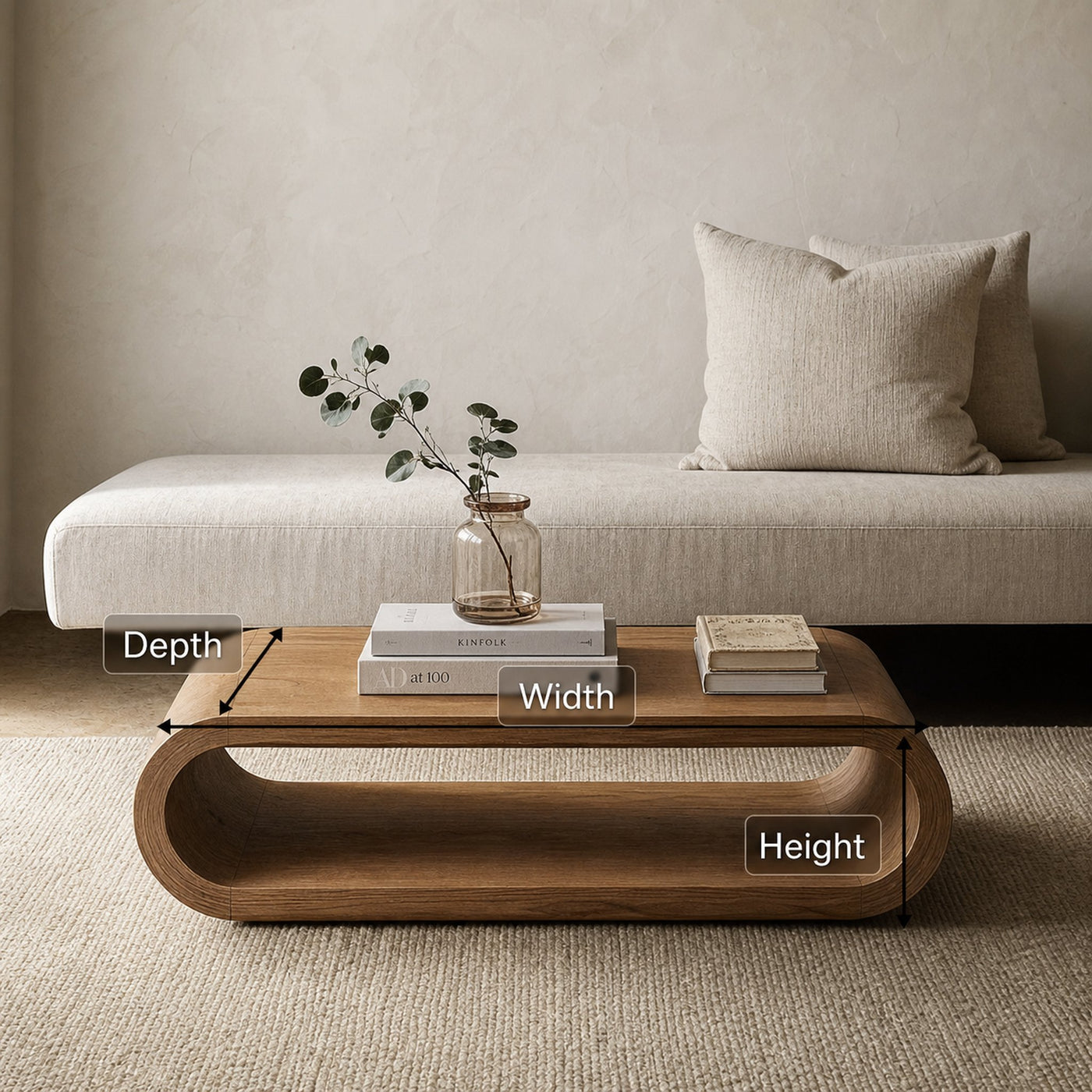 Vintage Natural Wood Coffee Table Family Room Antique Style - product view 6