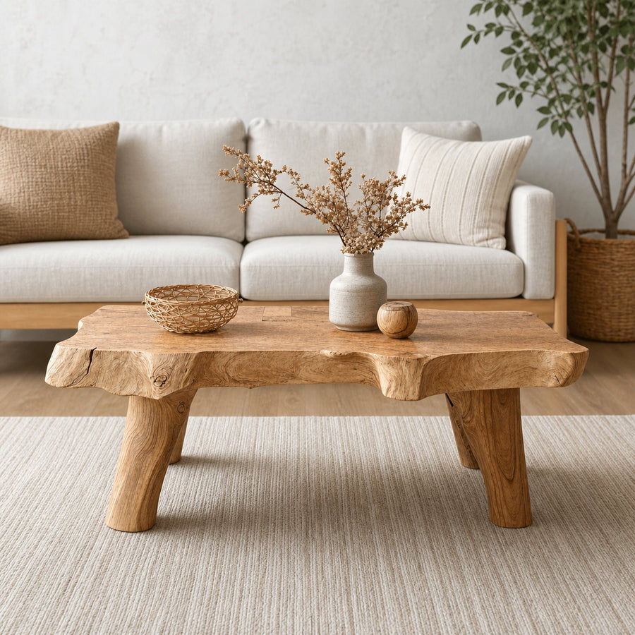 Vintage Solid Wood Coffee Table For Entryway Decor
