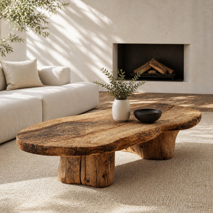 Vintage Style Wooden Coffee Table For Cozy Spaces