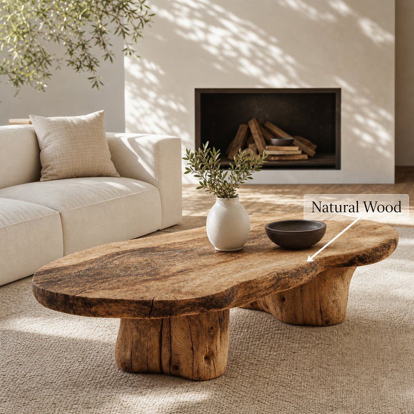 Vintage Style Wooden Coffee Table For Cozy Spaces - product view 6
