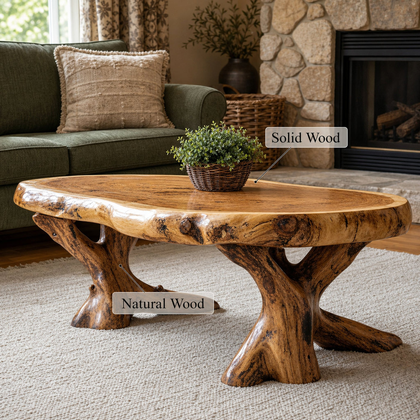 Wood Coffee Table For Living Room Home - product view 6