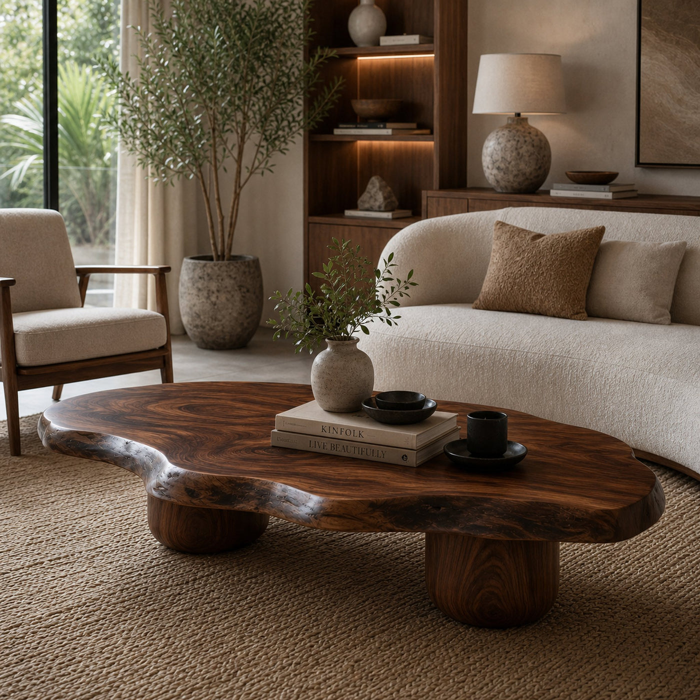 Wooden Coffee Table With Live Edge For Modern Living Room - product view 7