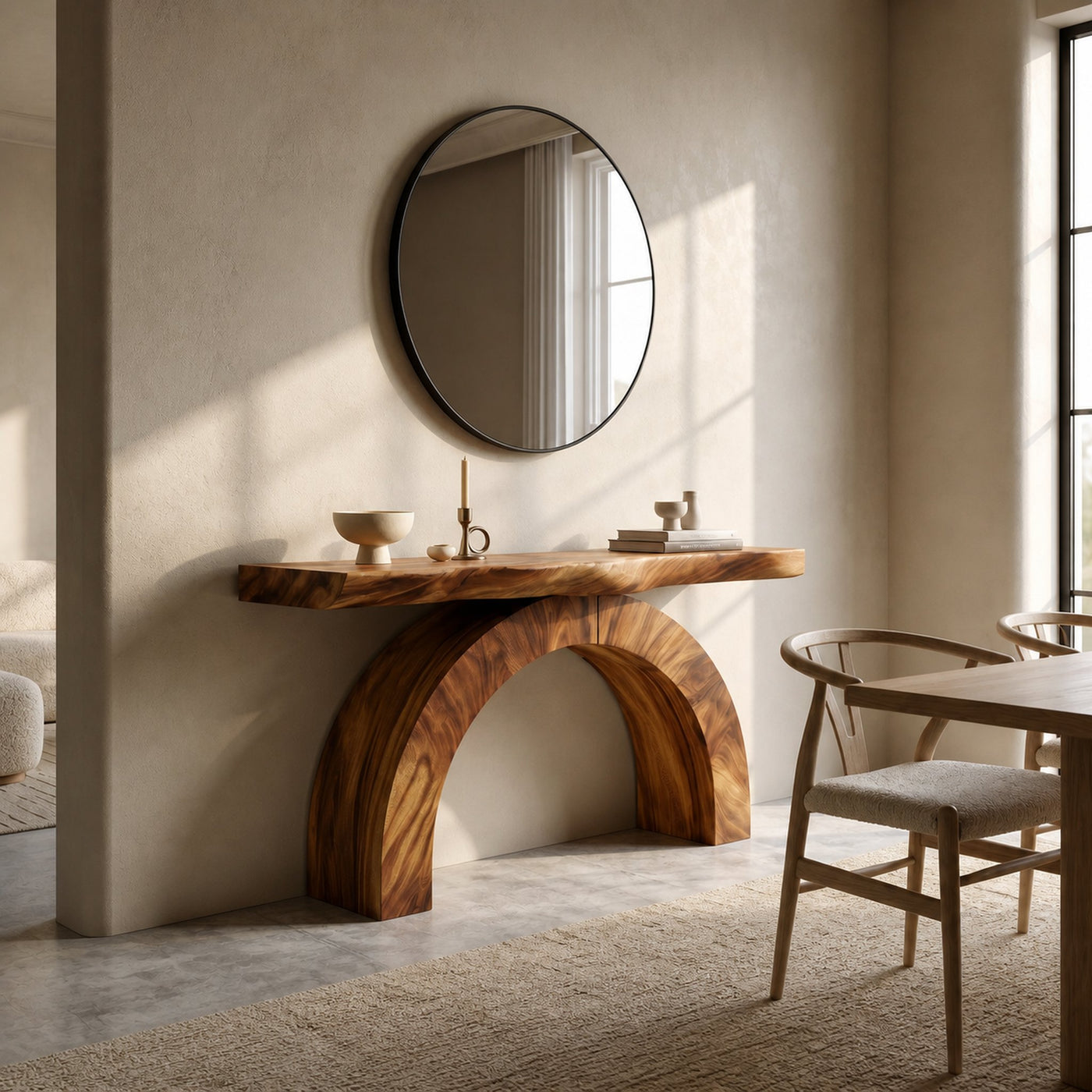 Arch Wood Entryway Table For Tropical Home Decor - product view 6