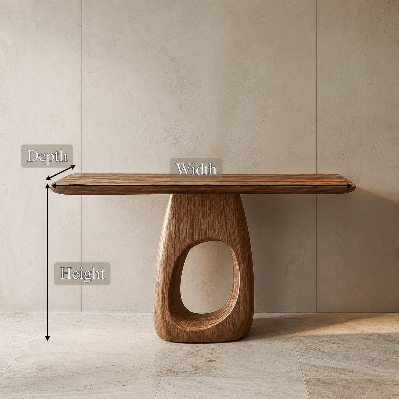 Artisan Organic Console Table Living Room And Hallway - product view 8