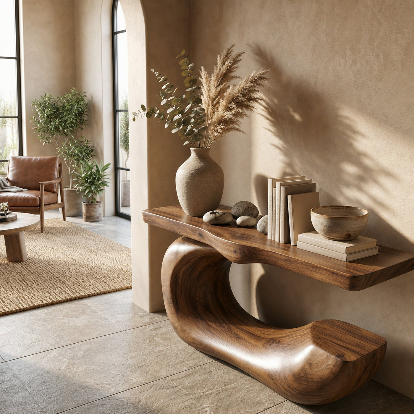 Artistic Abstract Sculptural Console Table For Entryway And Living Room Space - product view 6