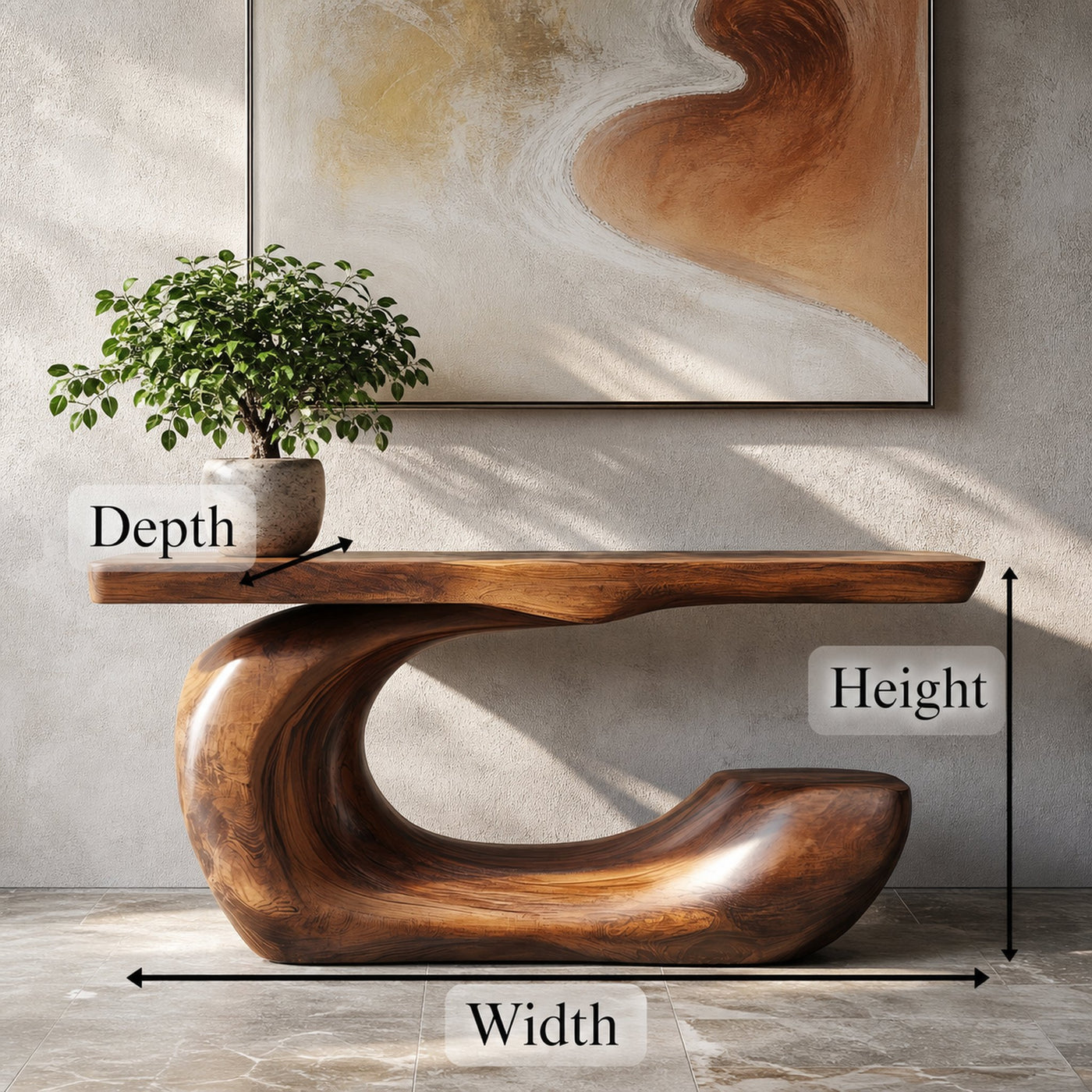 Artistic Abstract Sculptural Console Table For Entryway And Living Room Space - product view 8