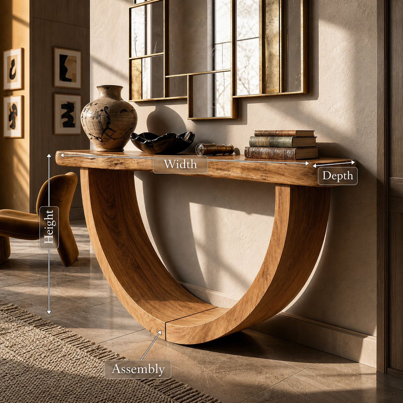 Artistic Wood Console Table For Gallery Interior - product view 8