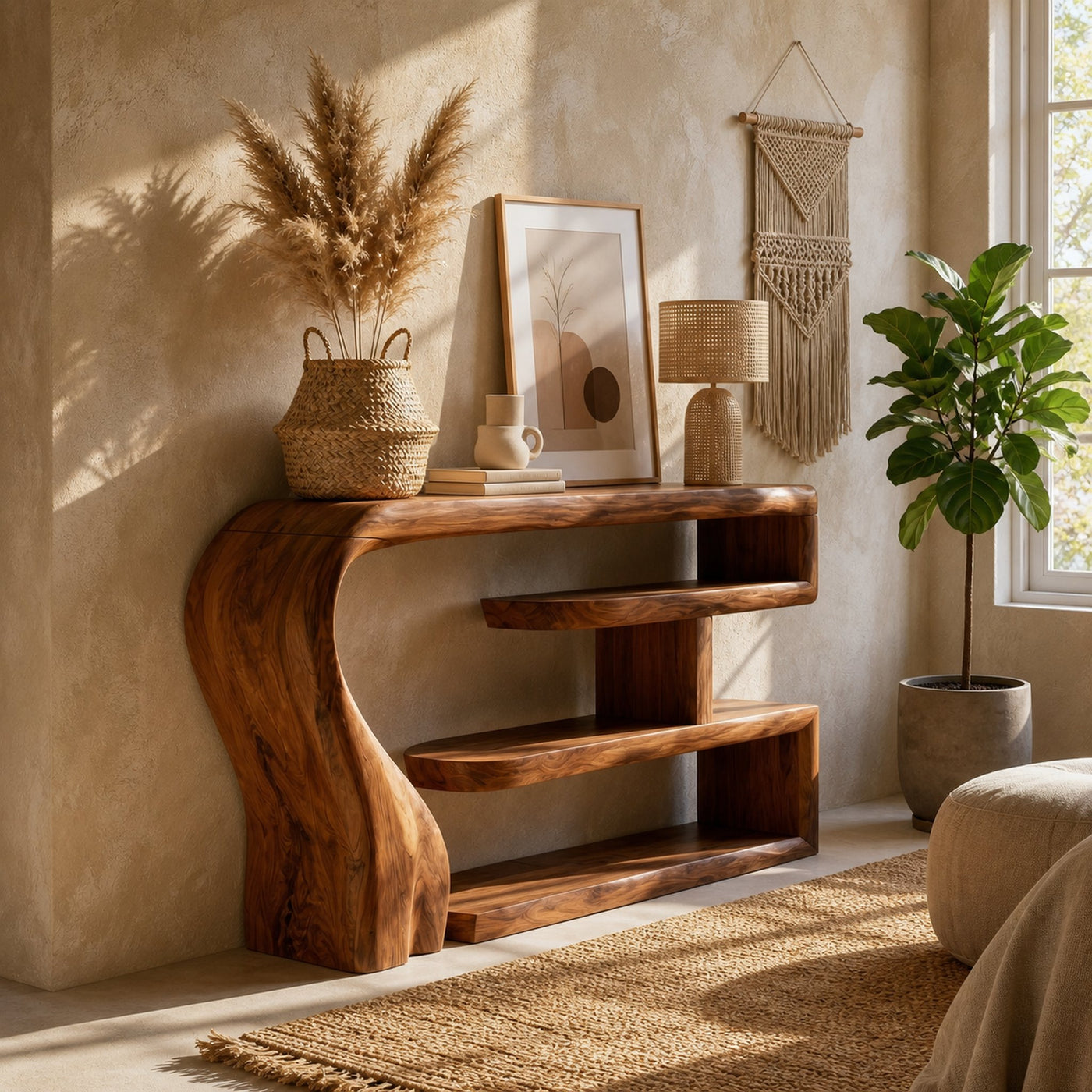 Boho Modern Console Table For Bedroom Living Room