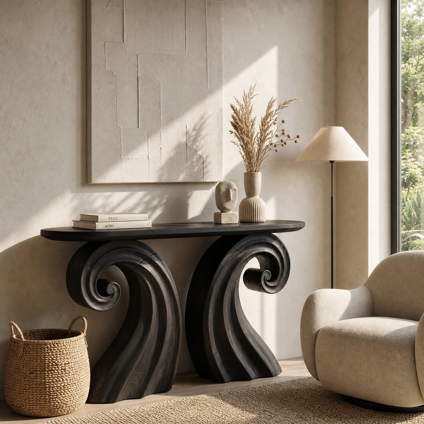Boho Wave Console Table For Living Room Hallway - product view 7