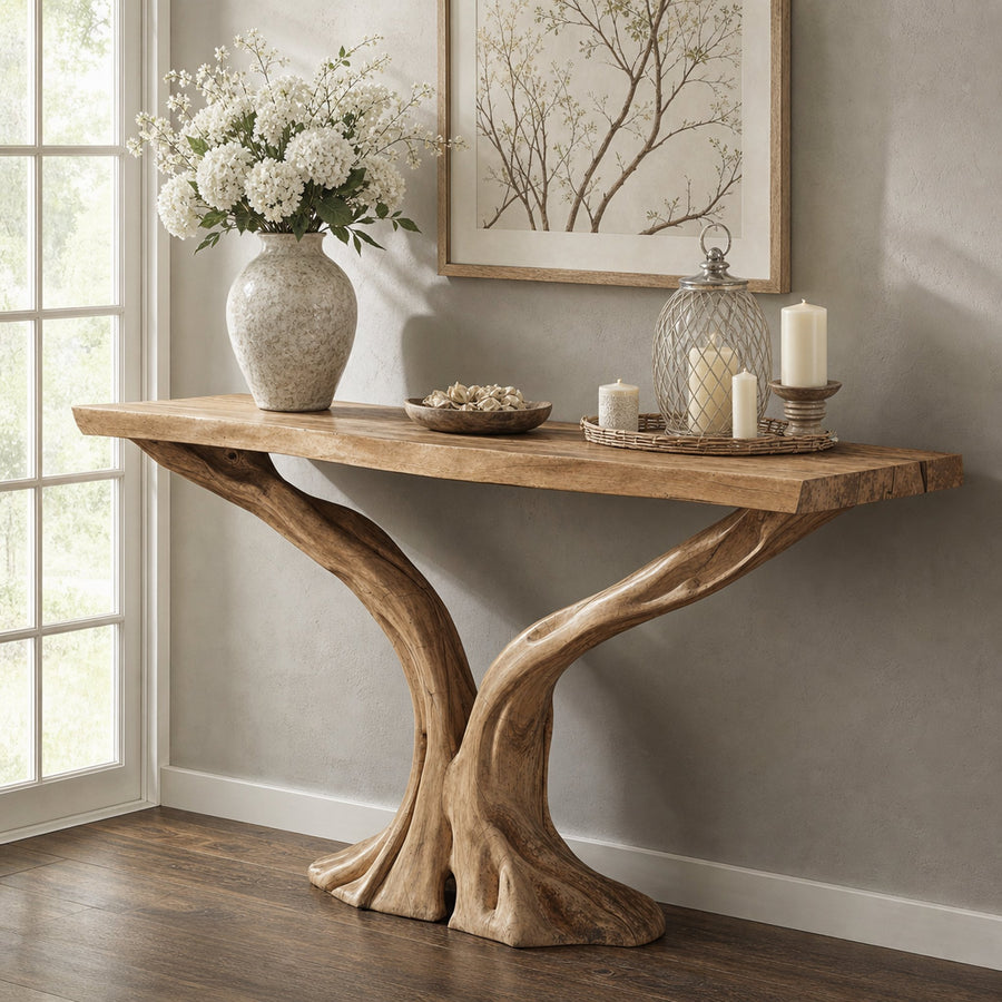 Classic Farmhouse Console Table For Living Room