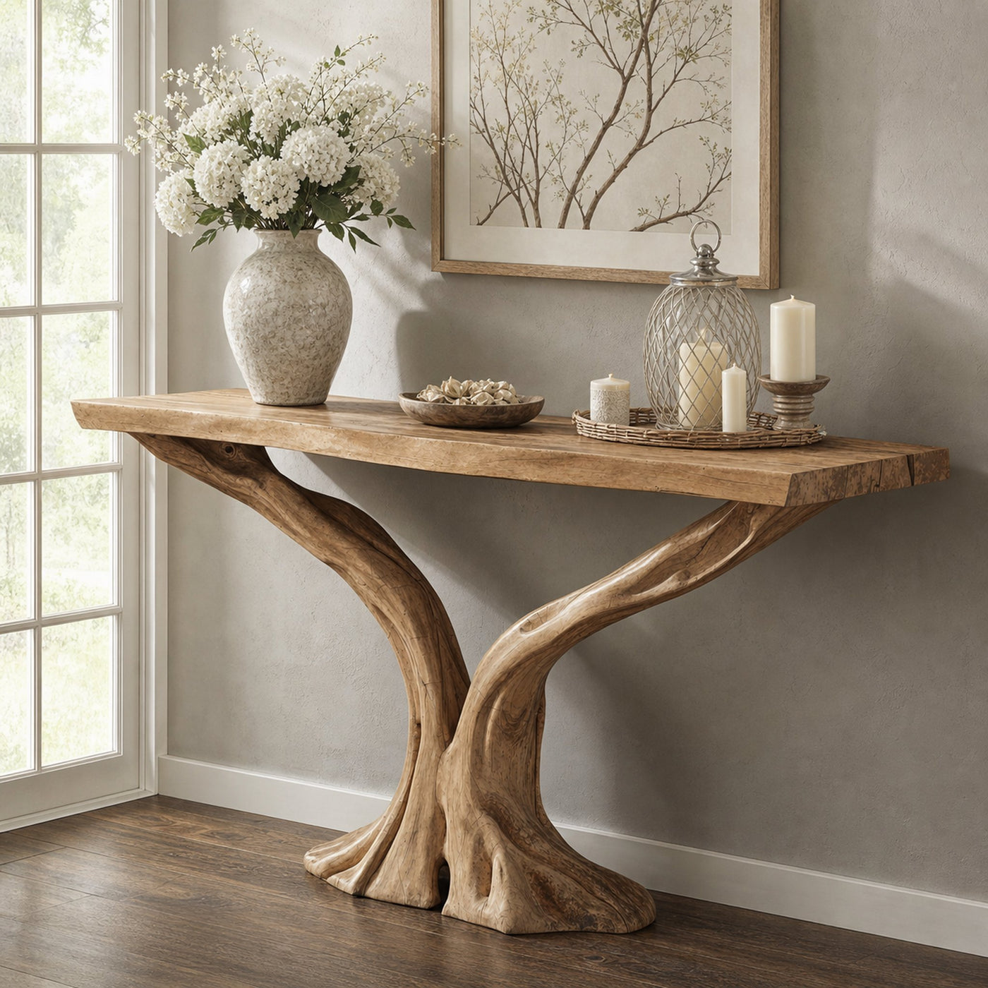 Classic Farmhouse Console Table For Living Room