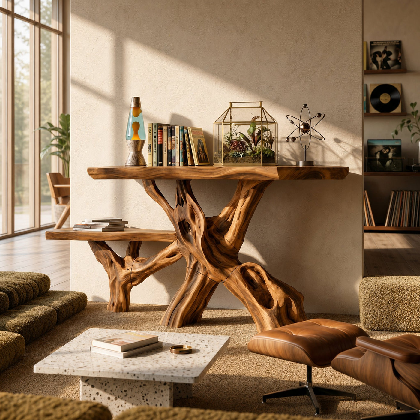 Classic Organic Wood Sofa Table For Living Room Styling - product view 5