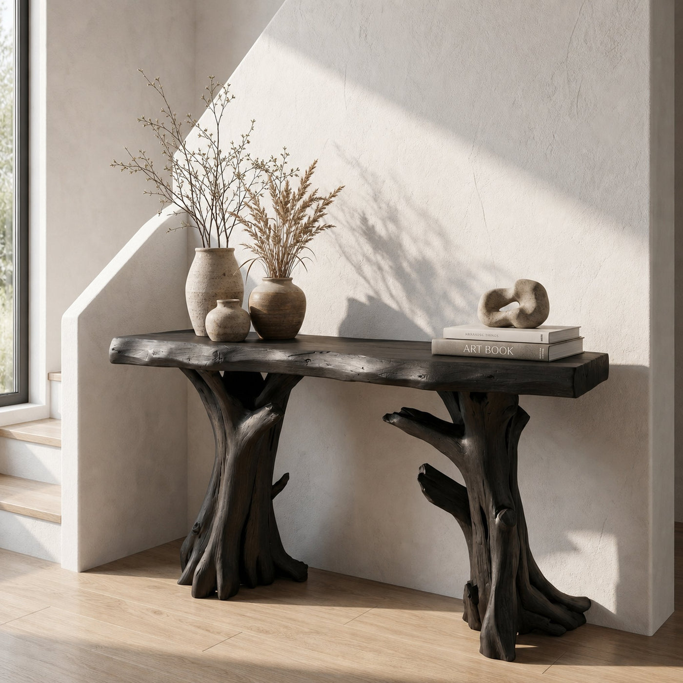 Coastal Driftwood Console Table Natural Tree Trunk Legs - product view 4