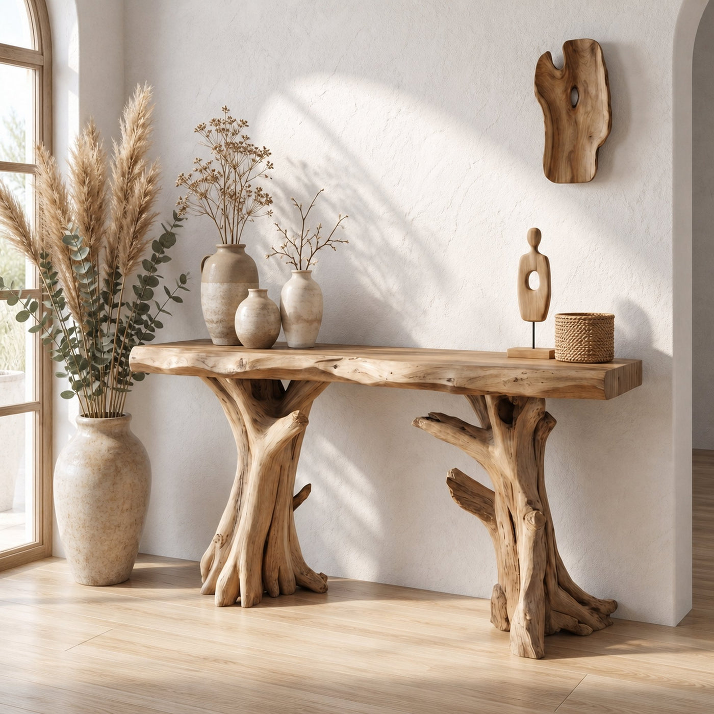 Coastal Driftwood Console Table Natural Tree Trunk Legs - product view 5