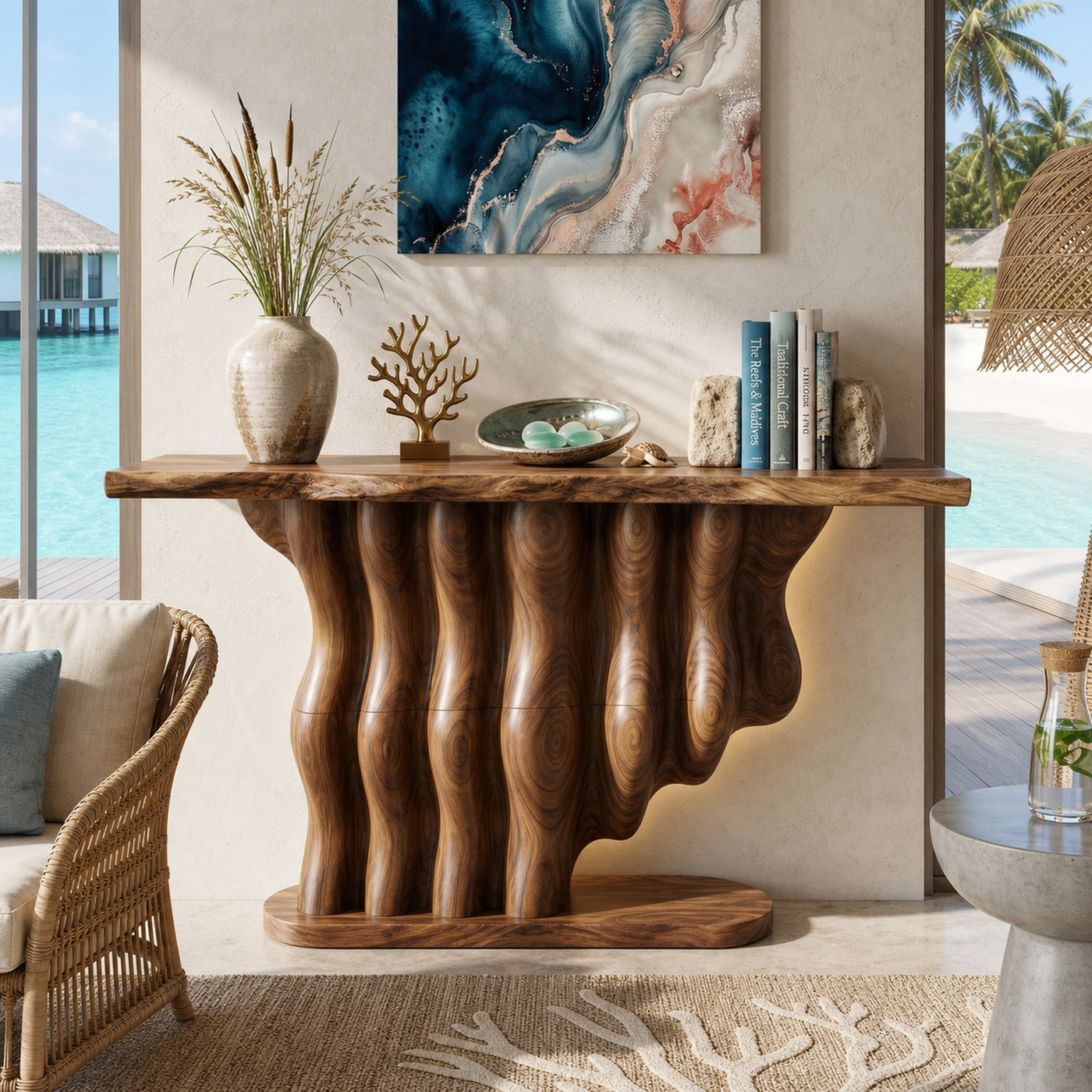 Coastal Infinity Base Console Table Beach House - product view 3