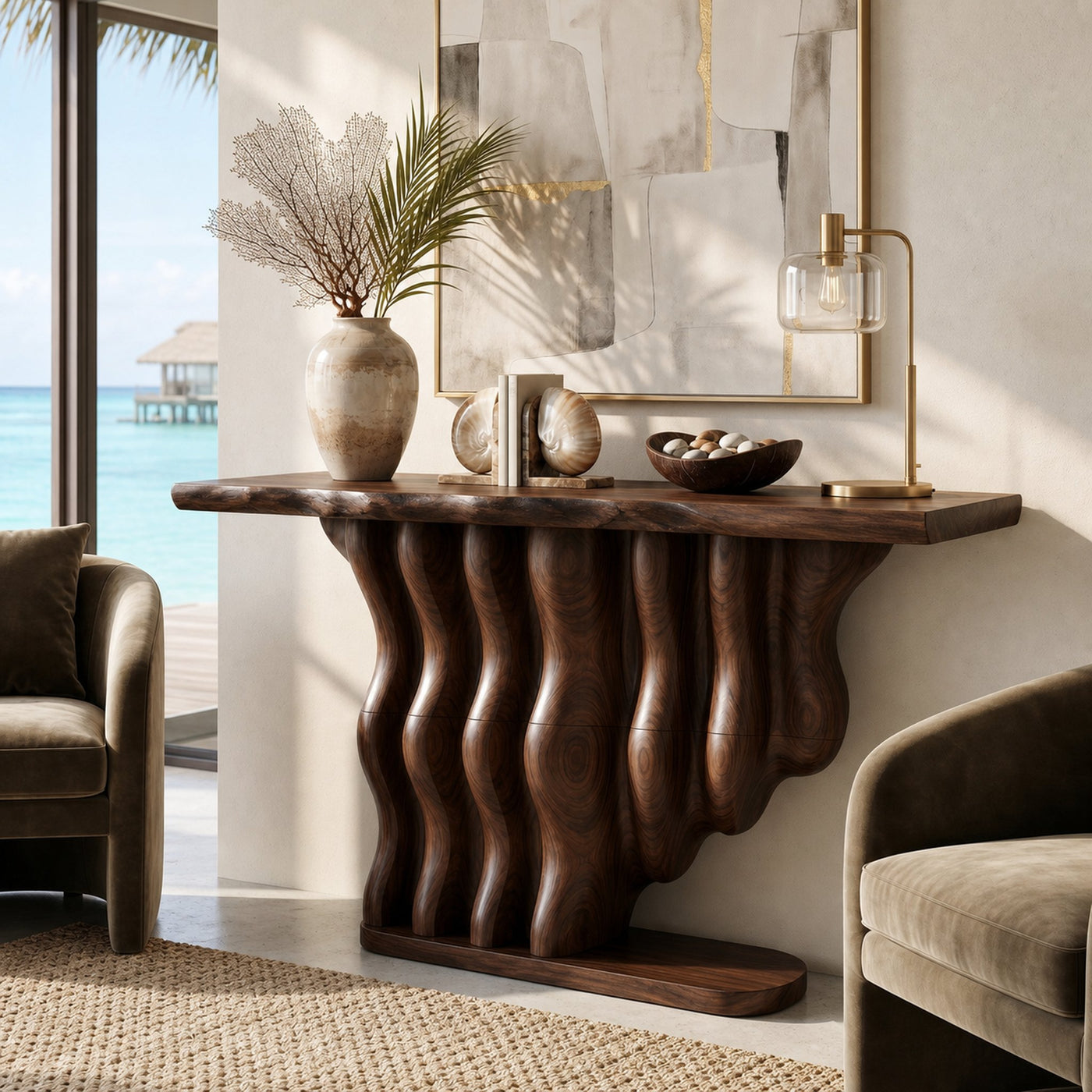 Coastal Infinity Base Console Table Beach House - product view 7
