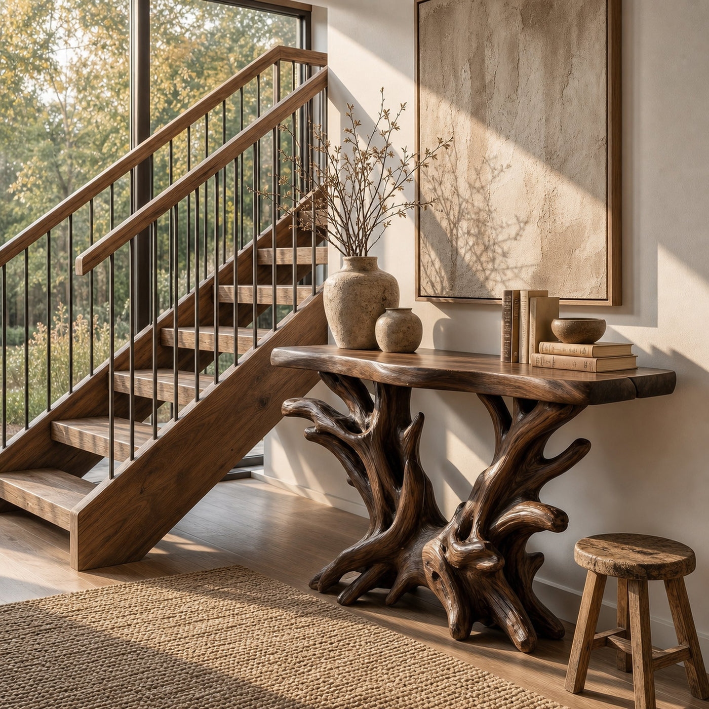 Coastal Rustic Organic Console Table Living Room And Bedroom - product view 7
