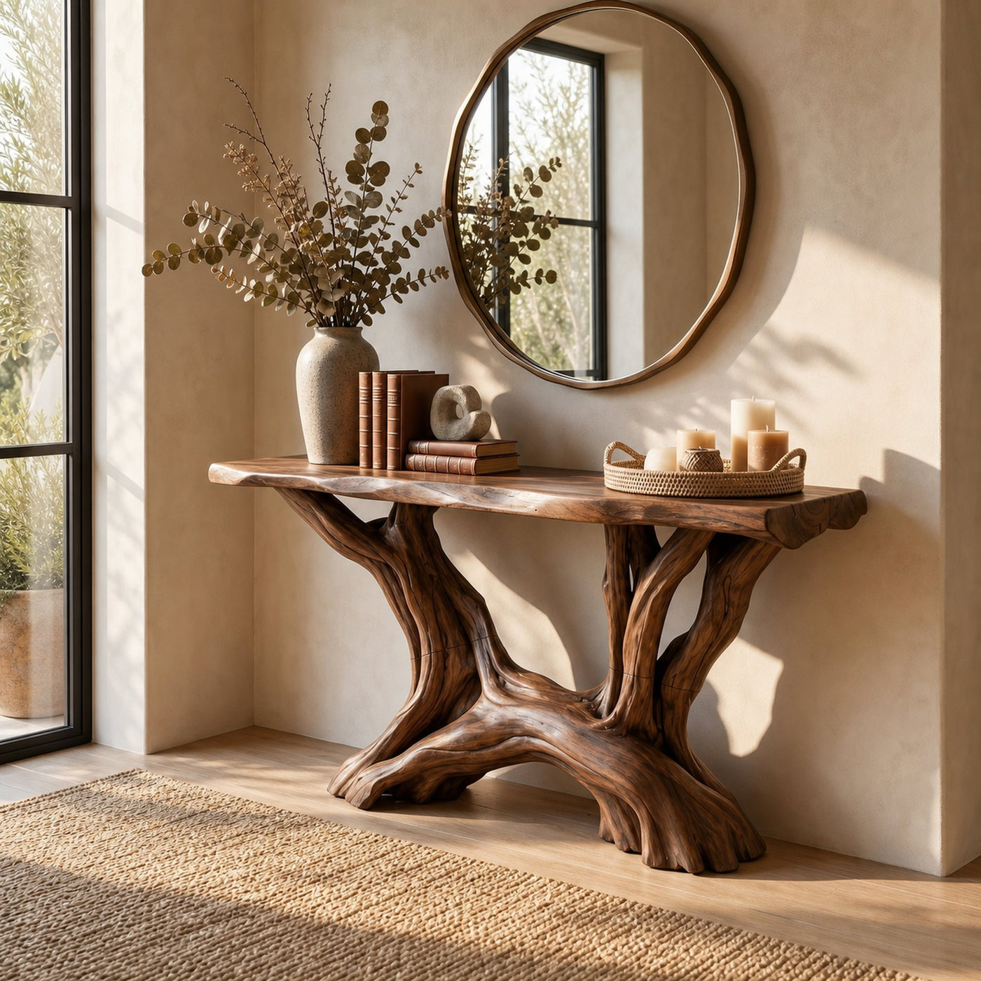 Coastal Rustic Organic Console Table Living Room And Entryway - product view 7