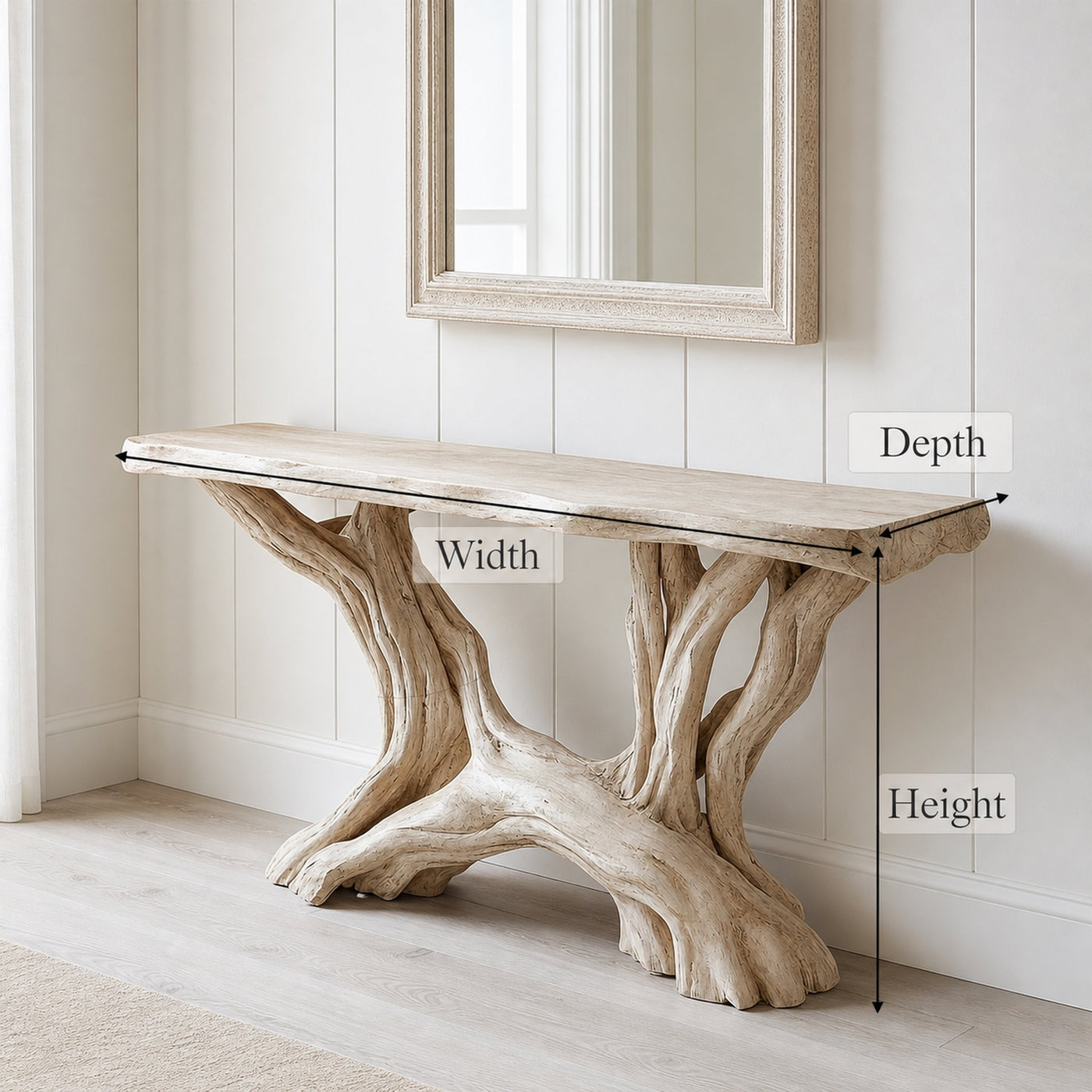 Coastal Rustic Organic Console Table Living Room And Entryway - product view 8