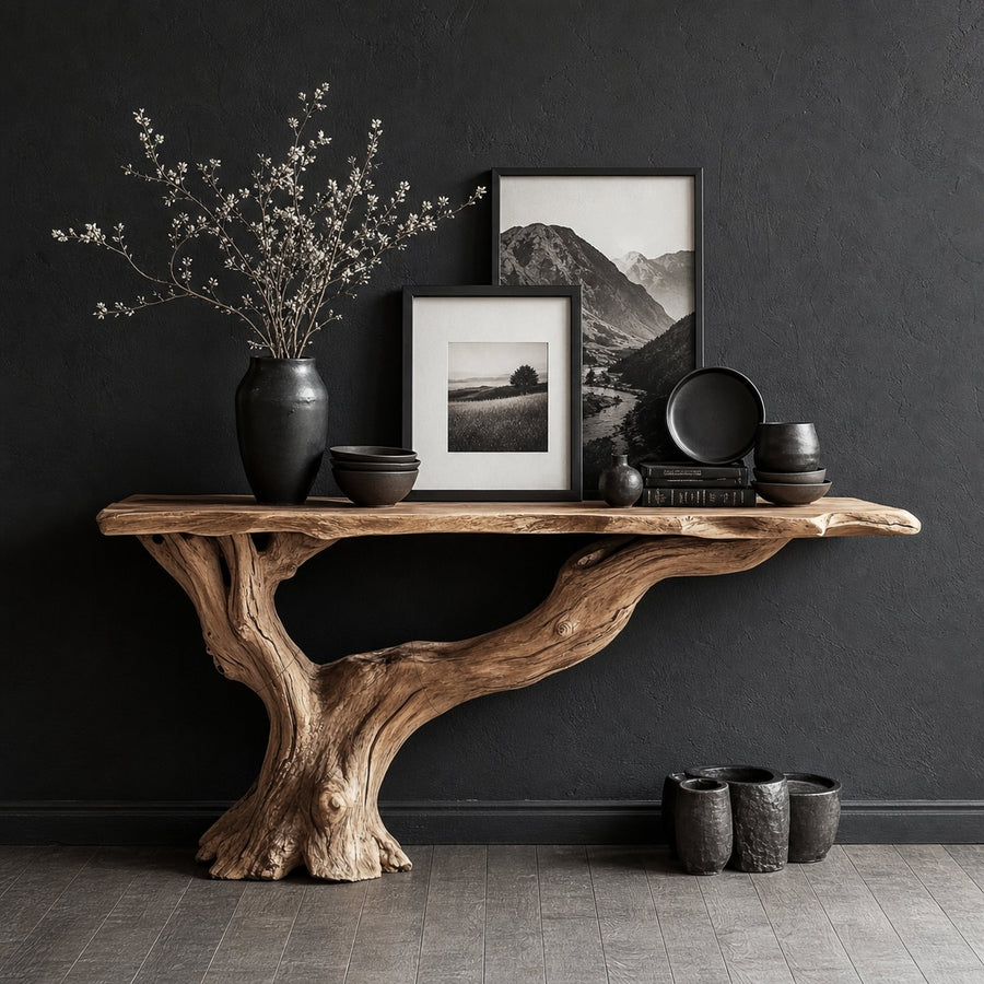 Console Table Solid Wood Farmhouse Entryway Gift