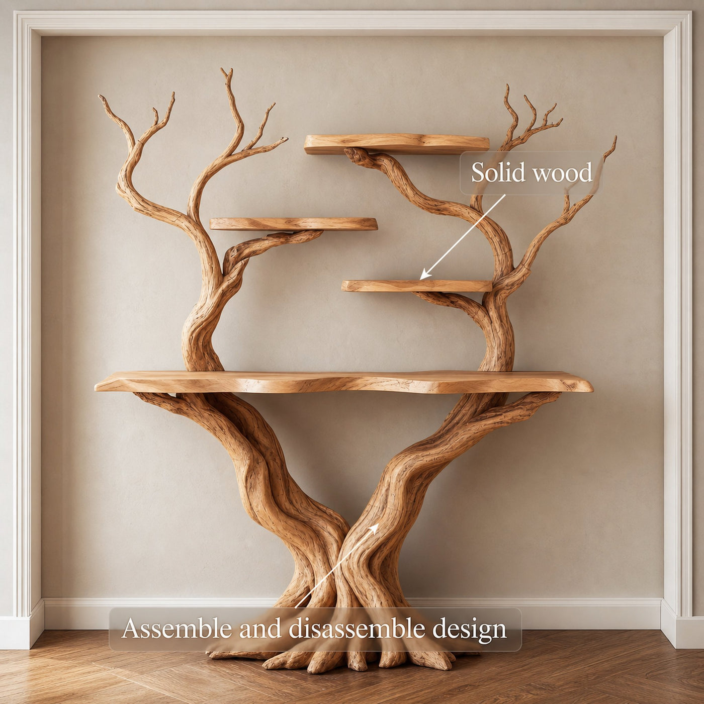 Console Table Solid Wood Rustic Farmhouse Gift - product view 3