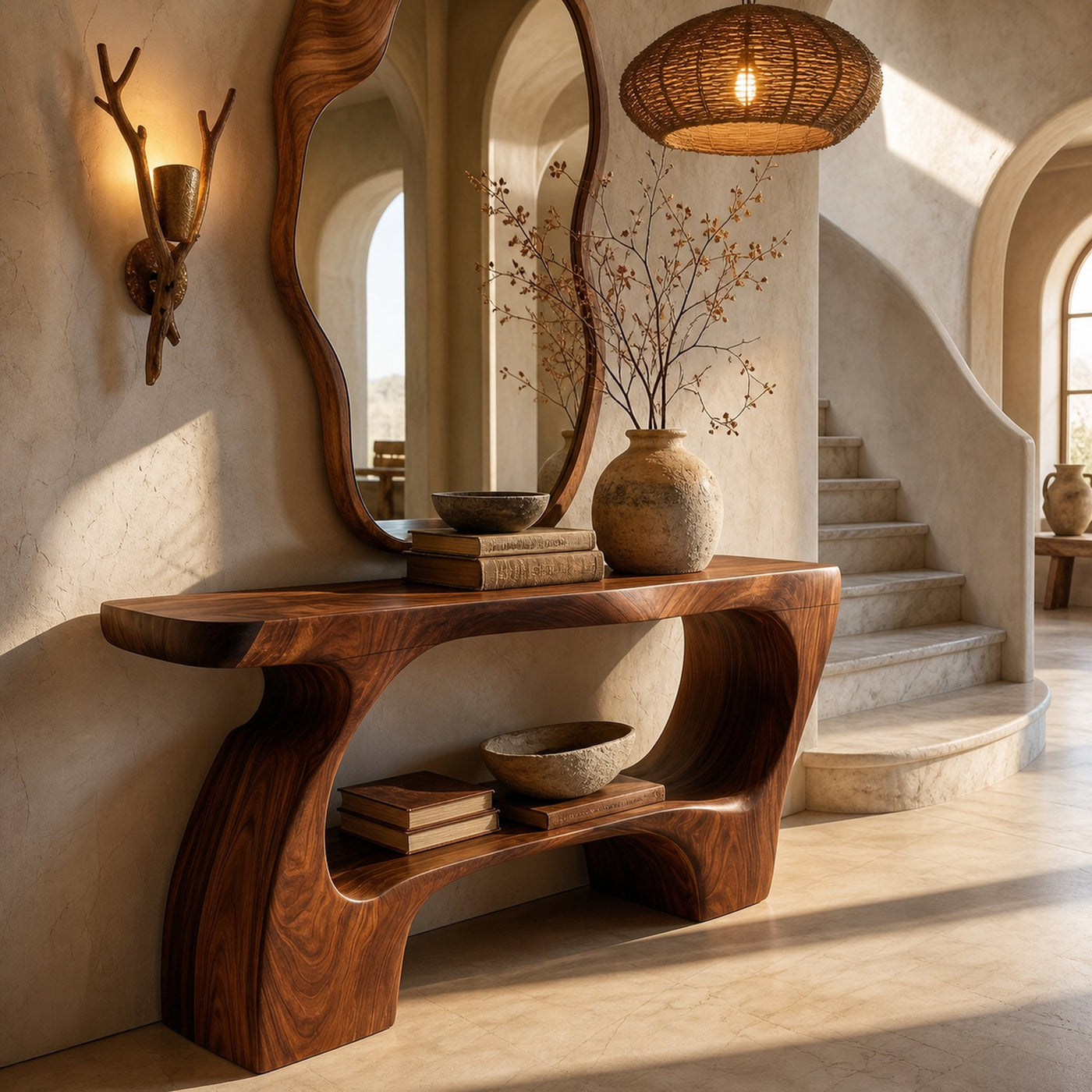 Contemporary Console Table With Artistic Open Structure For Living Room - product view 2