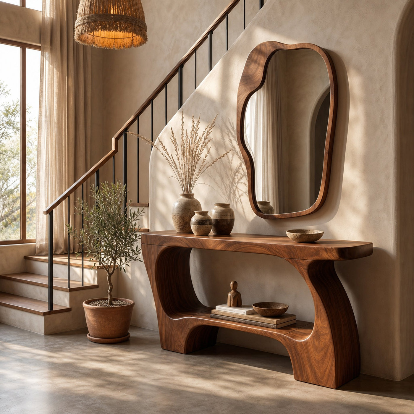 Contemporary Console Table With Artistic Open Structure For Living Room - product view 3