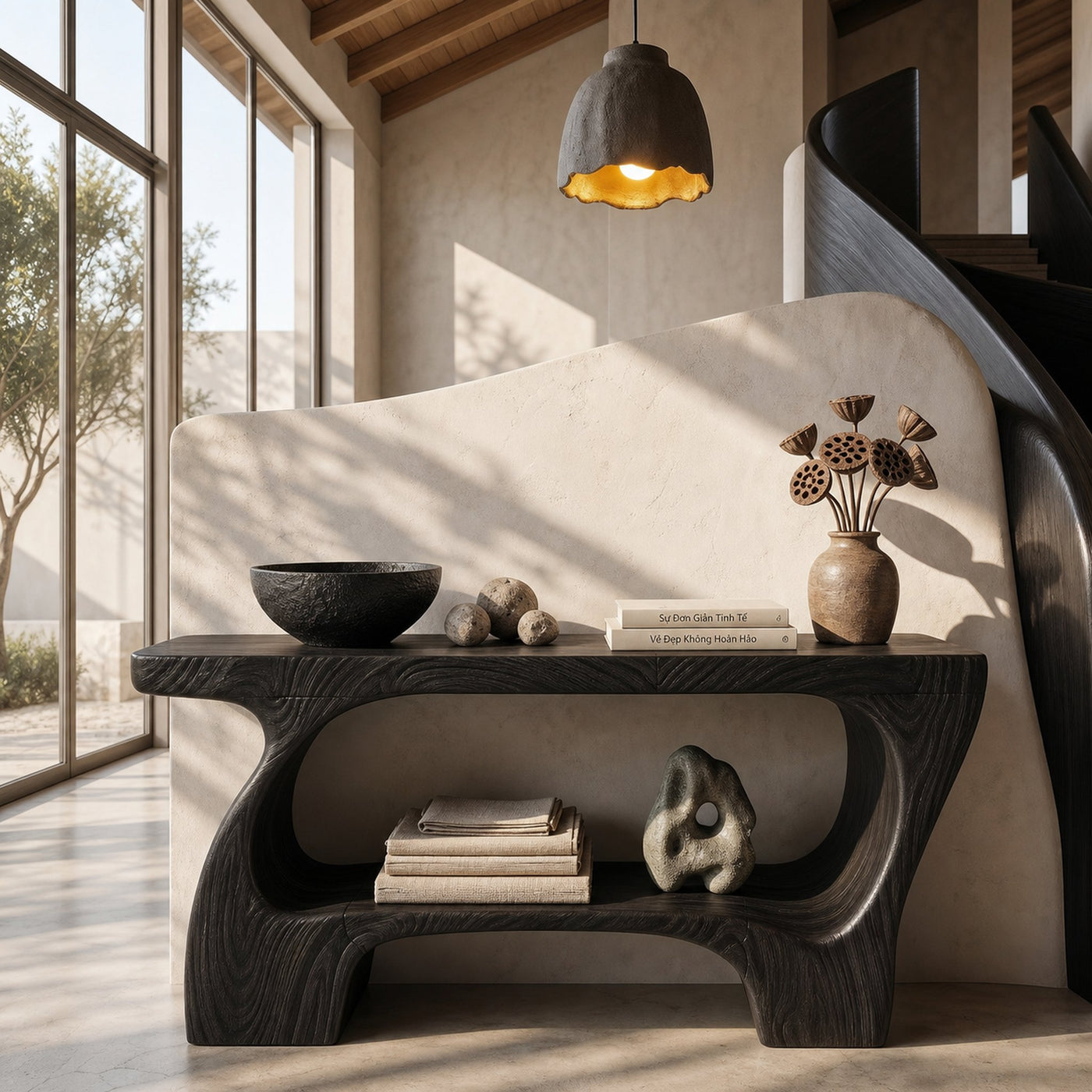Contemporary Console Table With Artistic Open Structure For Living Room - product view 4