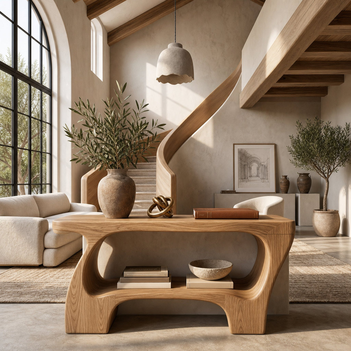 Contemporary Console Table With Artistic Open Structure For Living Room - product view 5
