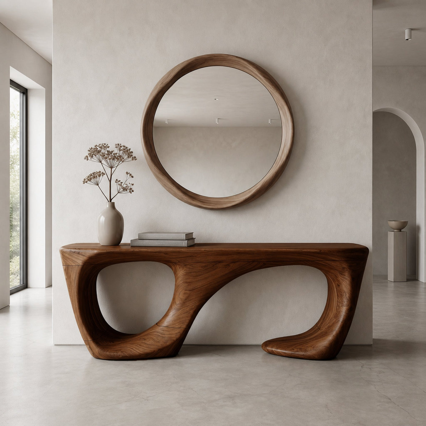 Contemporary Console Table With Curved Open Structure For Living Room - product view 2